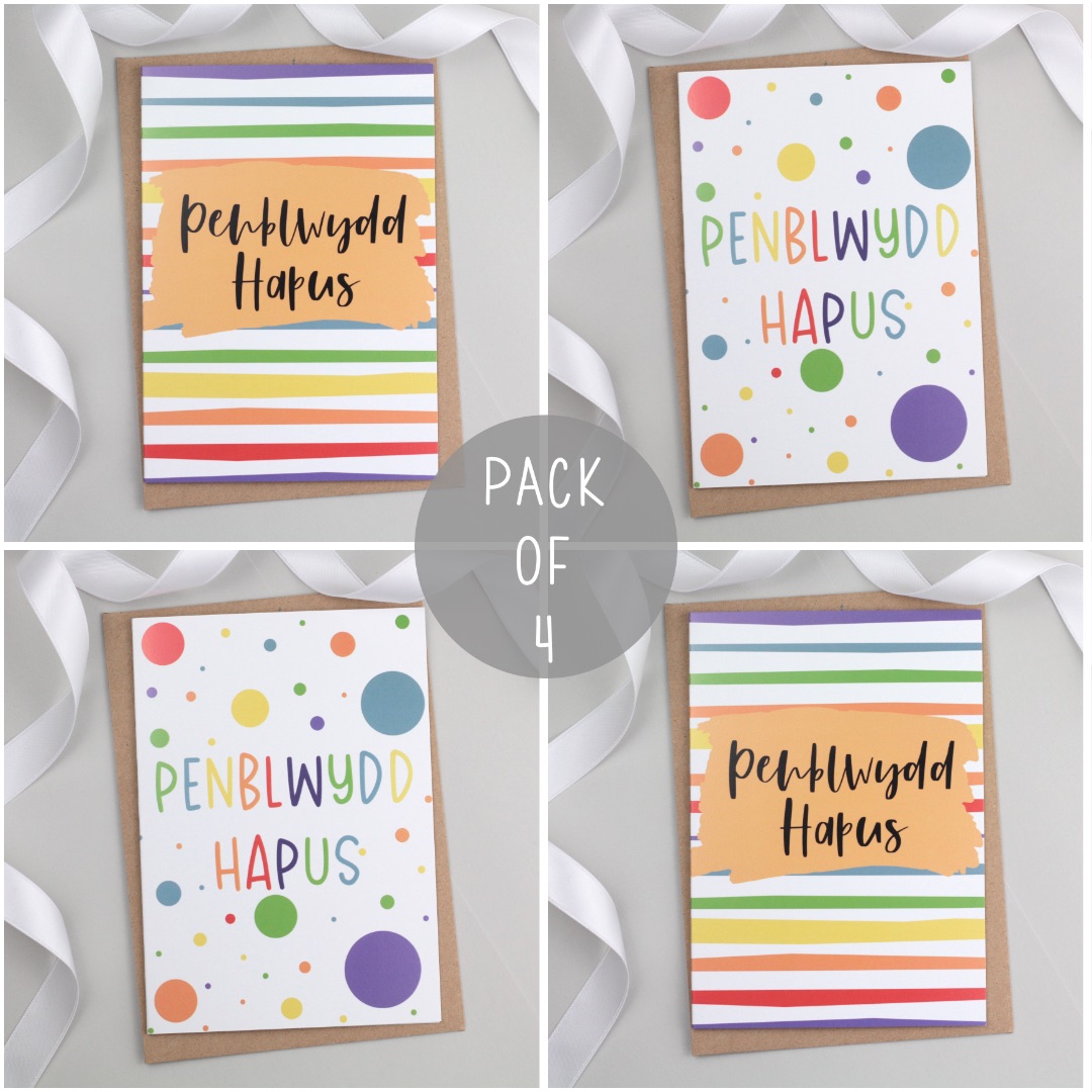 Pecyn Cardiau Penblwydd Hapus Lliwgar | Welsh Happy Birthday Rainbow Card Pack
