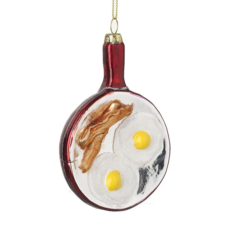 Frying Pan Bacon & Eggs Christmas Tree Decoration