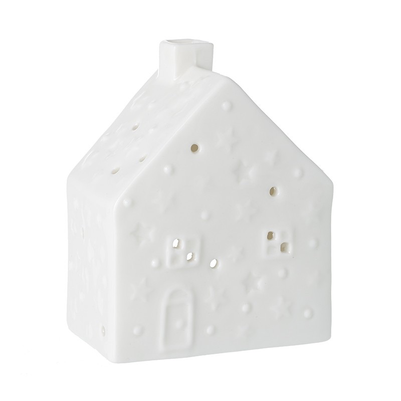 White Ceramic Starry LED House