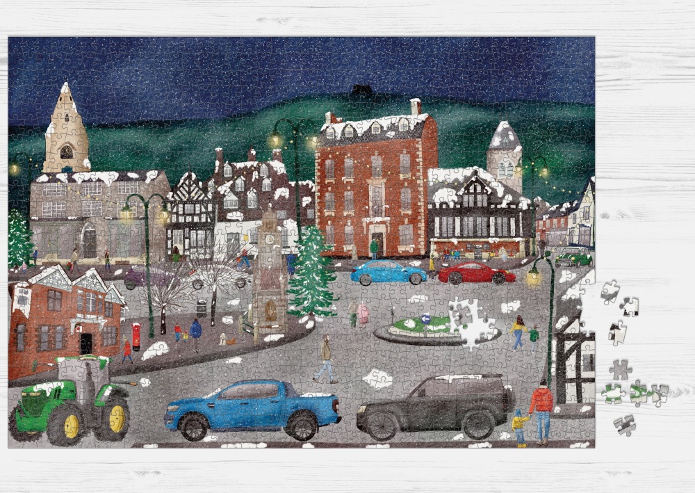 Jig-so Rhuthun Gaeafol 1000 Darn | Wintery Ruthin 1000 Piece Jigsaw