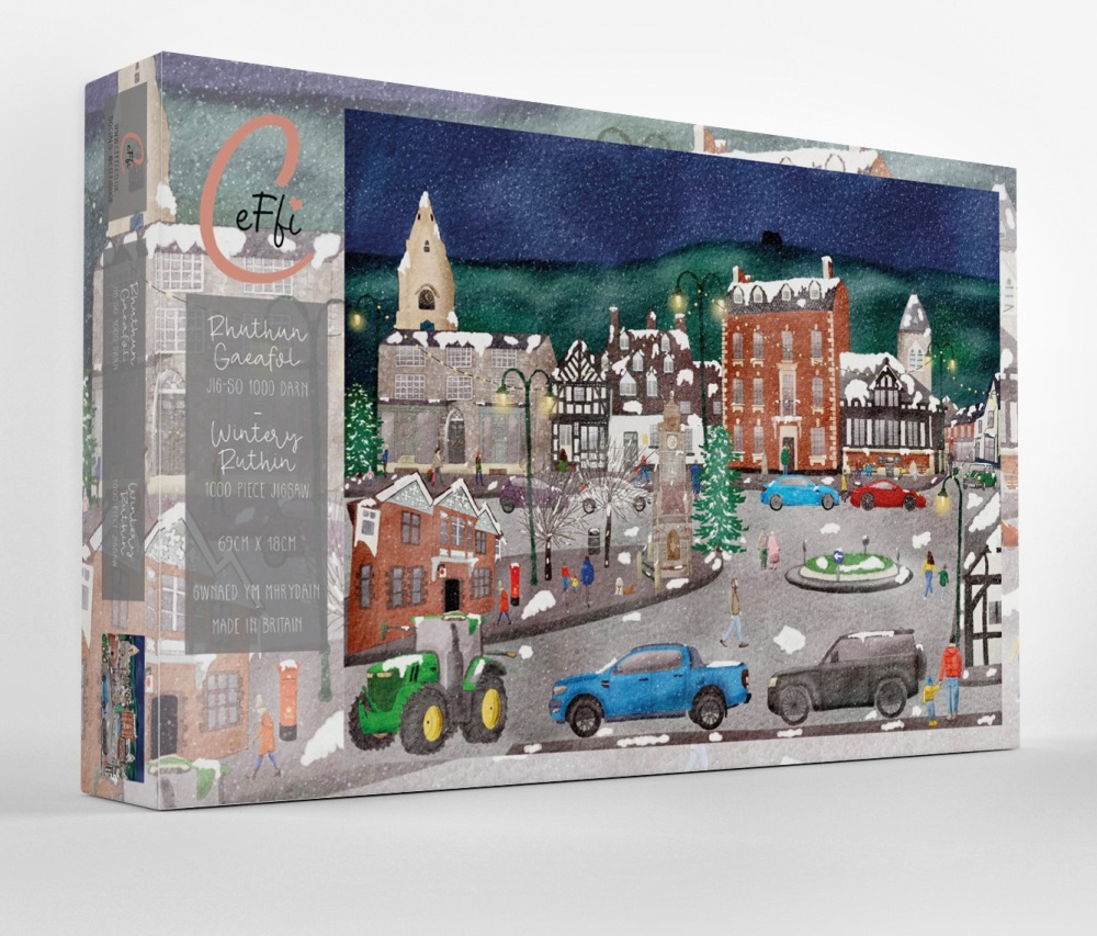 Jig-so Rhuthun Gaeafol 1000 Darn | Wintery Ruthin 1000 Piece Jigsaw