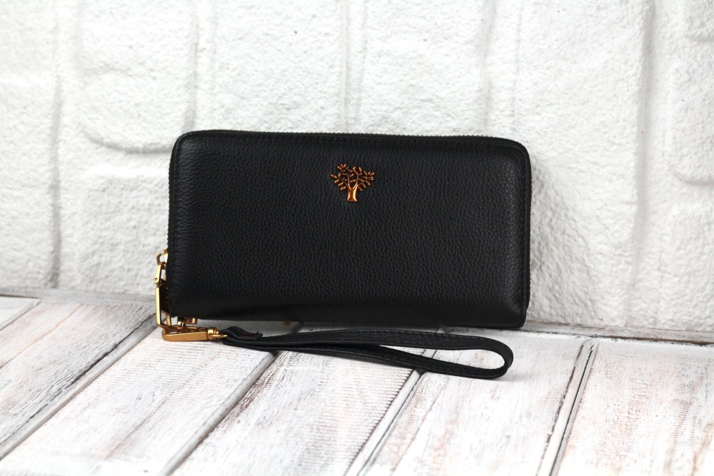 Black Tree Leather Purse