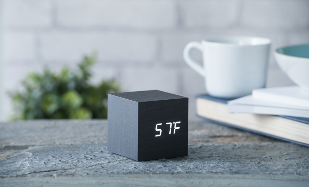 Cube Click Clock Black | Gingko