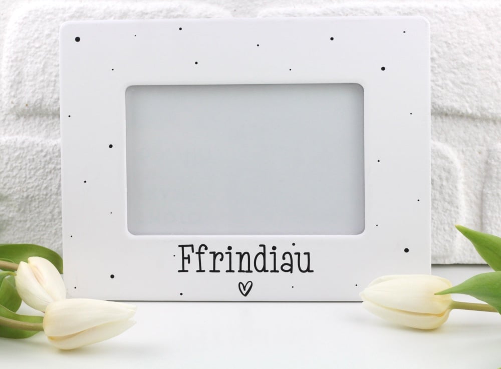 Ffrâm Llun Ffrindiau Cerameg Smotiog | Welsh Friends Ceramic Photo Frame