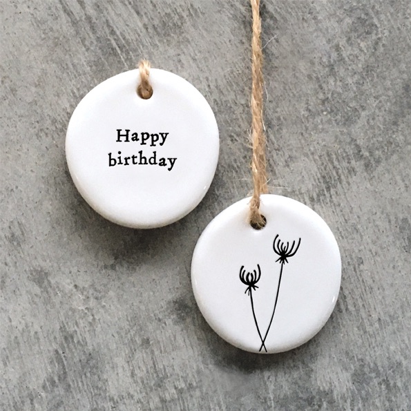Happy Birthday Ceramic Hanging Decoration | East of India