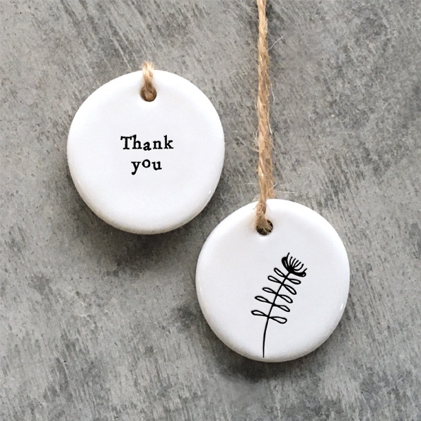 Thank you Ceramic Hanging Decoration | East of India