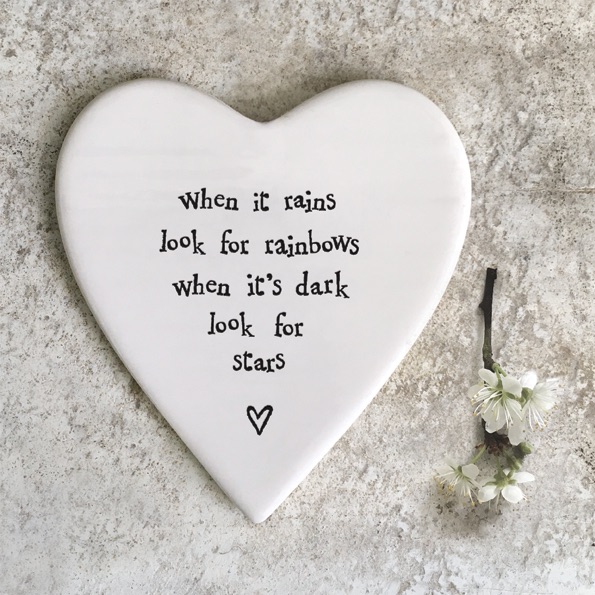 When it rains look for rainbows Ceramic Coaster | East of India