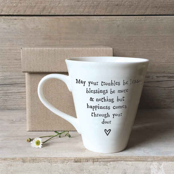 May your troubles be less, blessings be more and nothing but happiness comes through your door Ceramic Mug | East of India