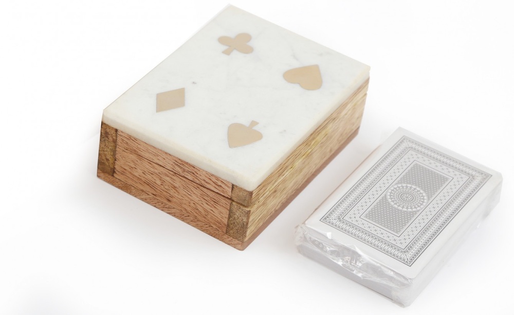 Marble & Wood Cards Holder
