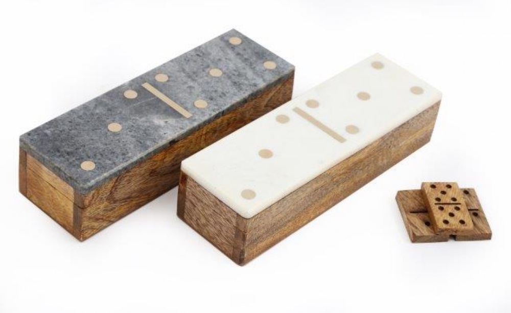 Marble & Wood Dominoes