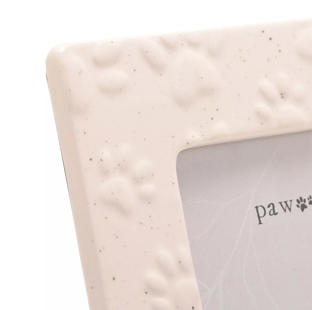 Ceramic Pet Embossed Paw Print Picture Frame