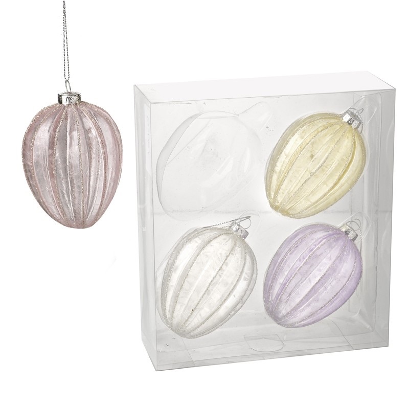 Large Glass Hanging Egg Decoration Set