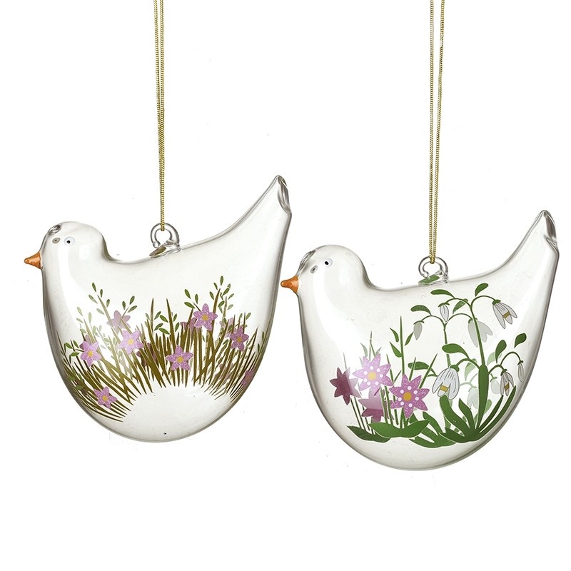 Glass Bird Hanging Decoration