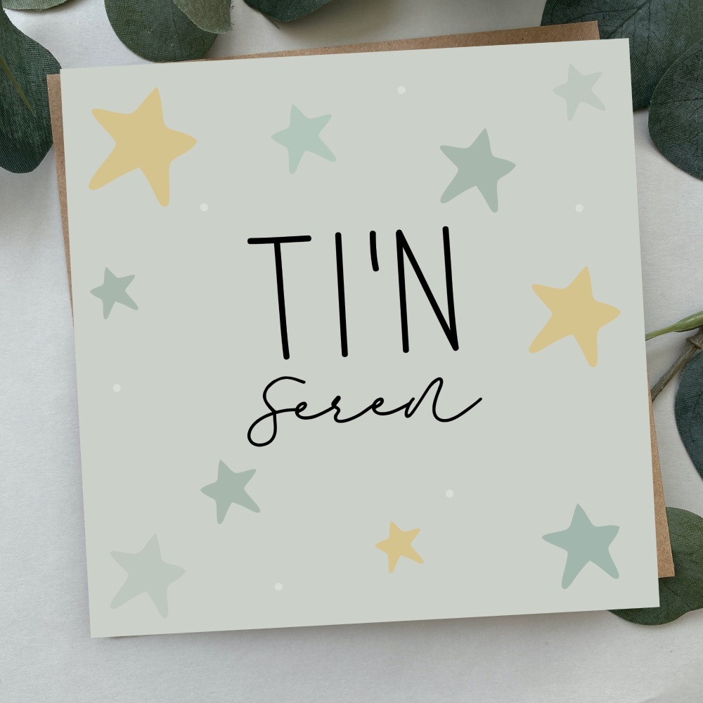 Cerdyn Ti'n Seren Serennog | Welsh You're a Star Bold Stars