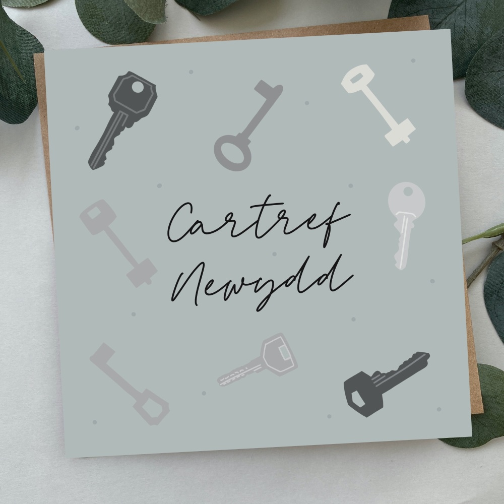 Cerdyn Cartref Newydd Goriadau | Welsh New Home Keys Card