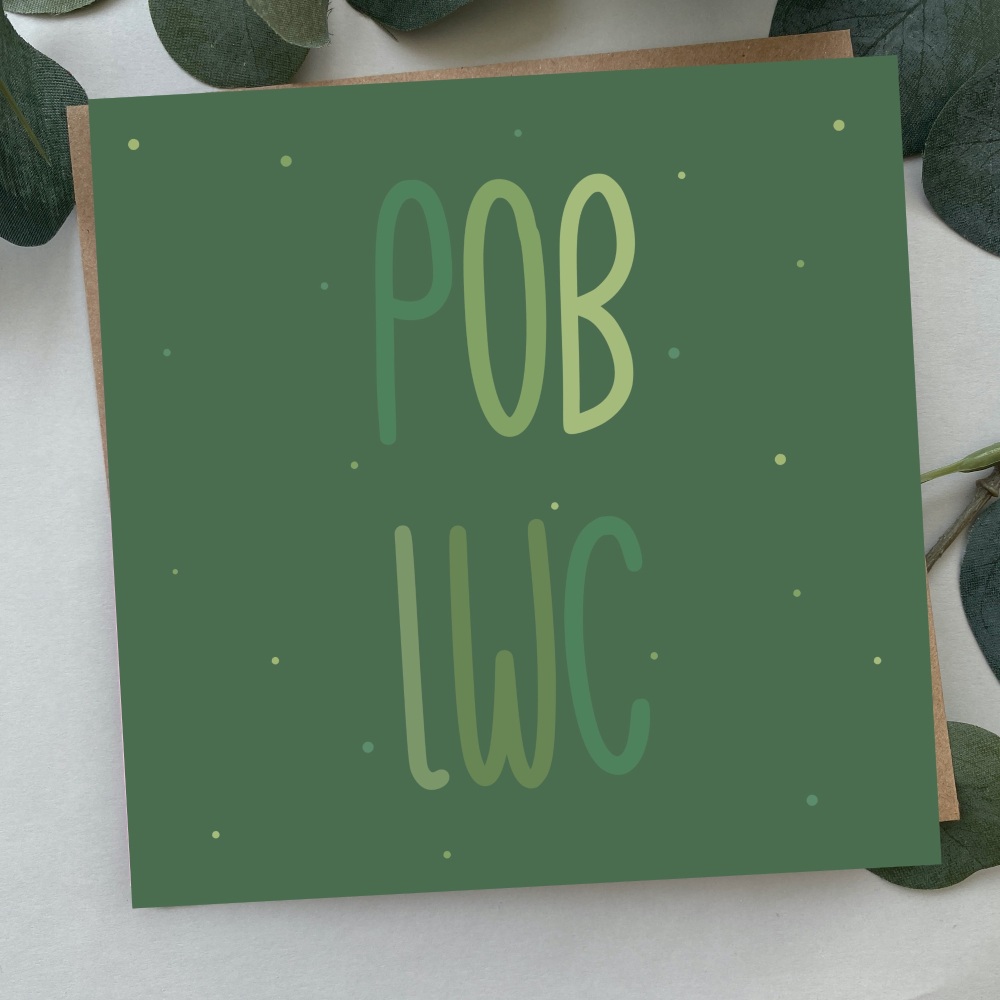 Cerdyn Pob Lwc | Welsh Good Luck Bold Text Card