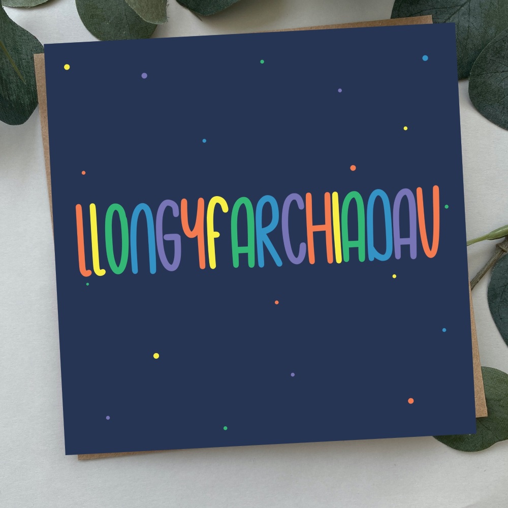 Cerdyn Llongyfarchiadau | Welsh Congratulations Bold Text