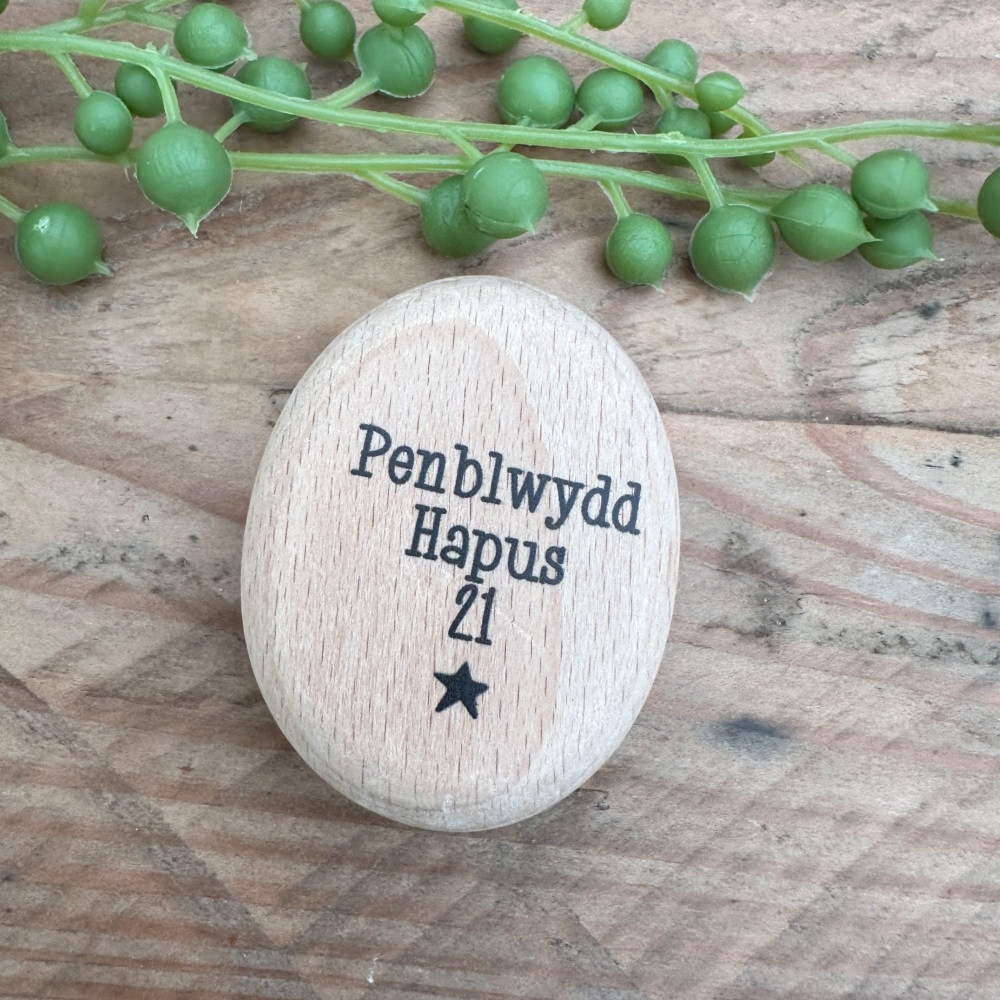 Tocyn Pren Penblwydd Hapus 21 | Wooden Happy Birthday 21 Token Gift