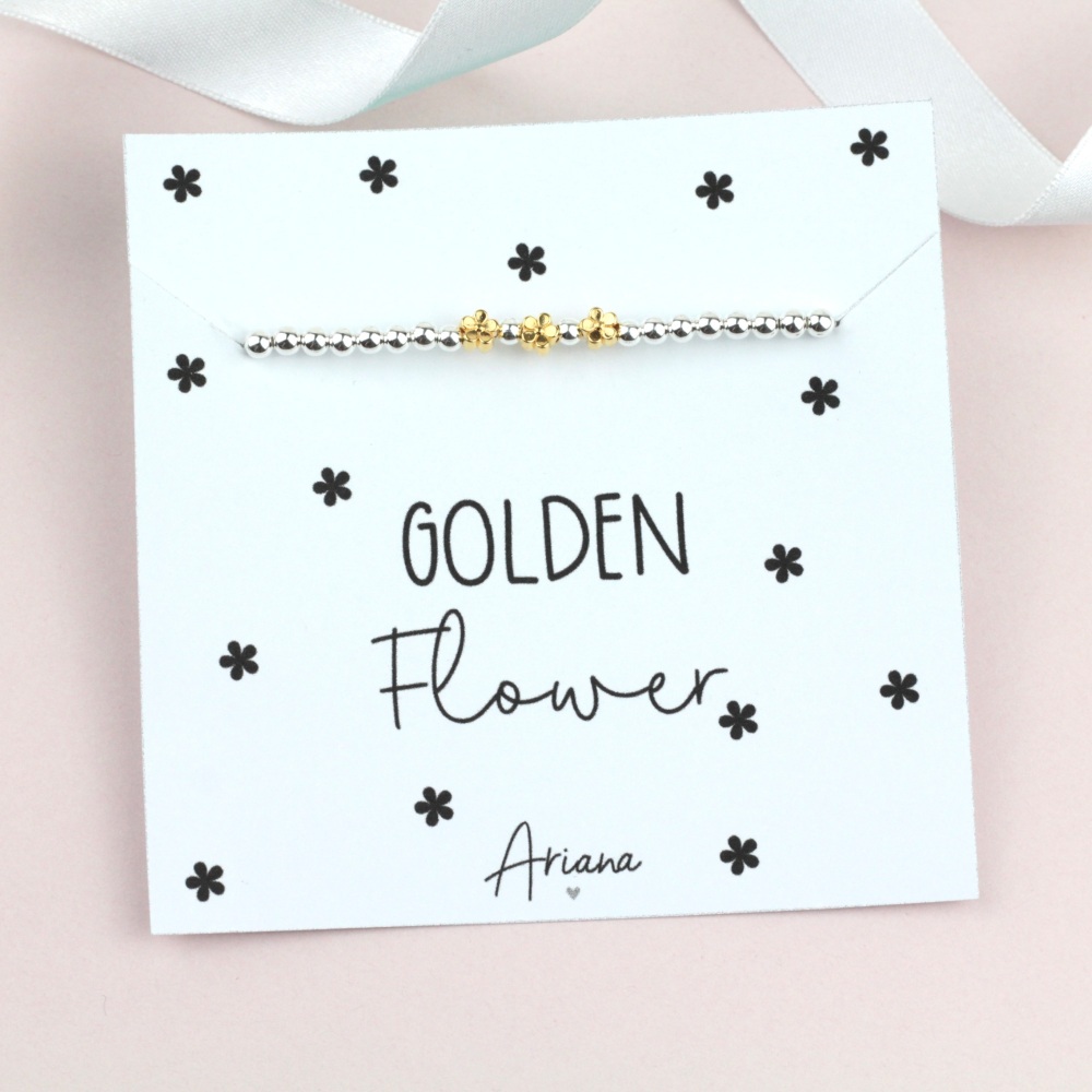 Golden Flower Stretch Bracelet | Ariana Jewellery