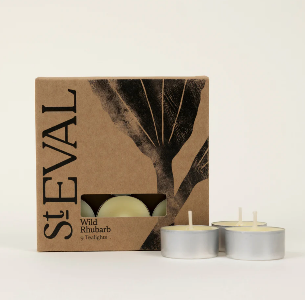 Wild Rhubarb Tea Light Candles | St Eval