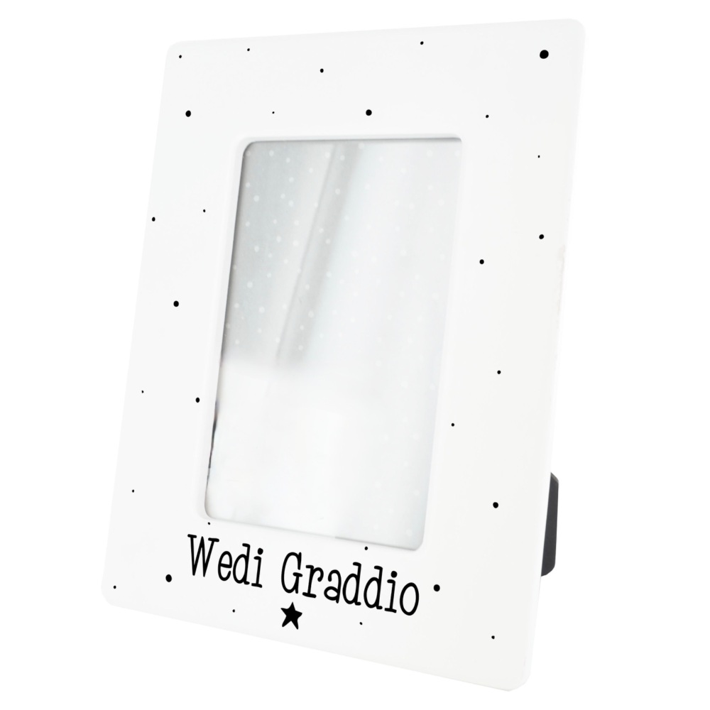 Ffrâm Llun Wedi Graddio Cerameg Smotiog | Welsh Graduation Ceramic Photo Frame