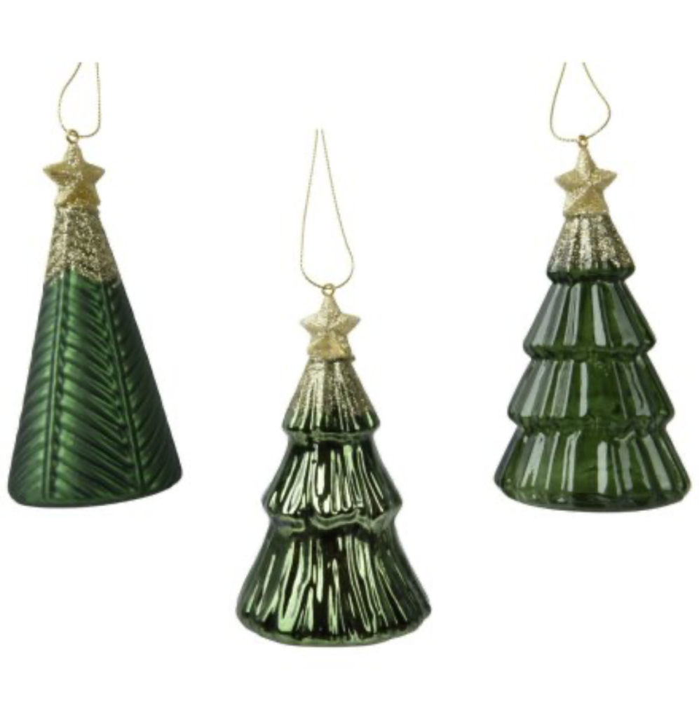 Green Glass Tree Baubles