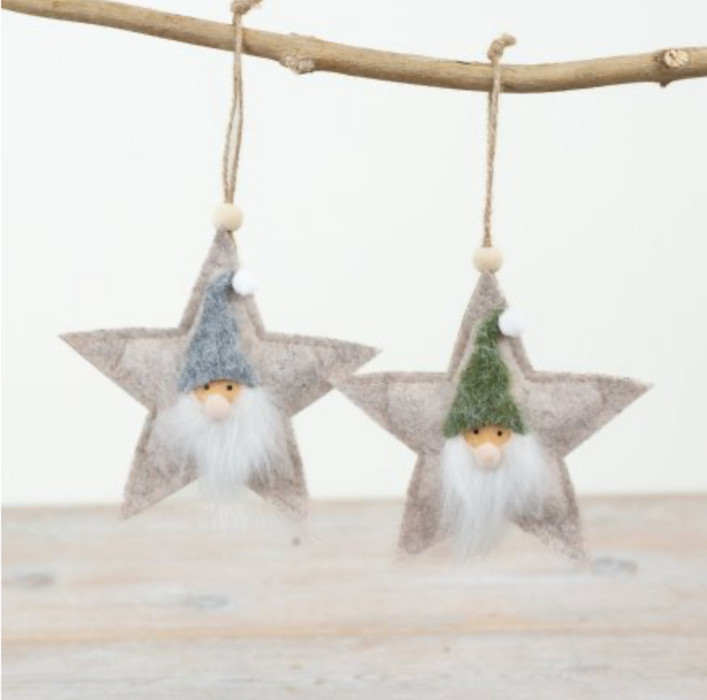 Gonk Star Fabric Hanging Christmas Decoration