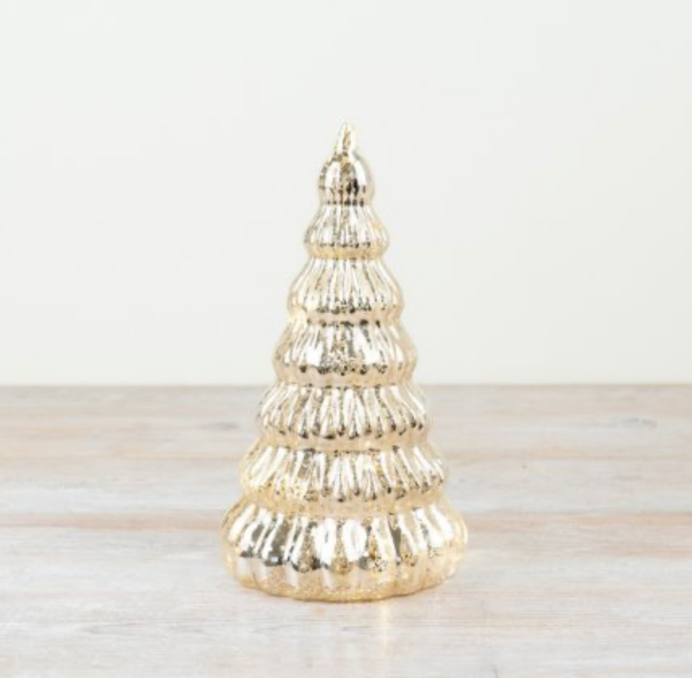 Gold Glass LED Tree Decoration