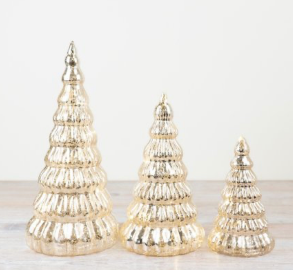 Gold Glass LED Tree Decoration