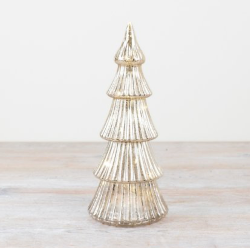 Gold Glass LED Tree Decoration
