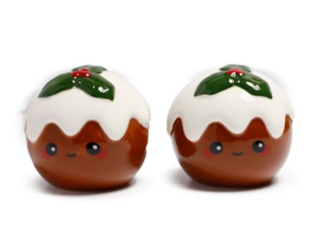 Christmas Pudding Salt and Pepper Shakers