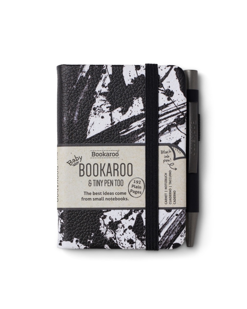 Baby Notebook and Pen Bookaroo Black Splats
