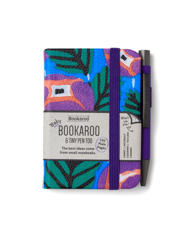 Baby Notebook and Pen Bookaroo Purple Turquoise Floral