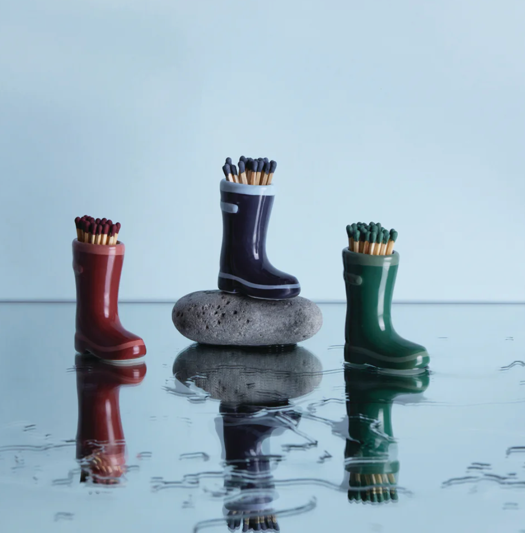 Green Ceramic Welly Matches Holder | Paddywax