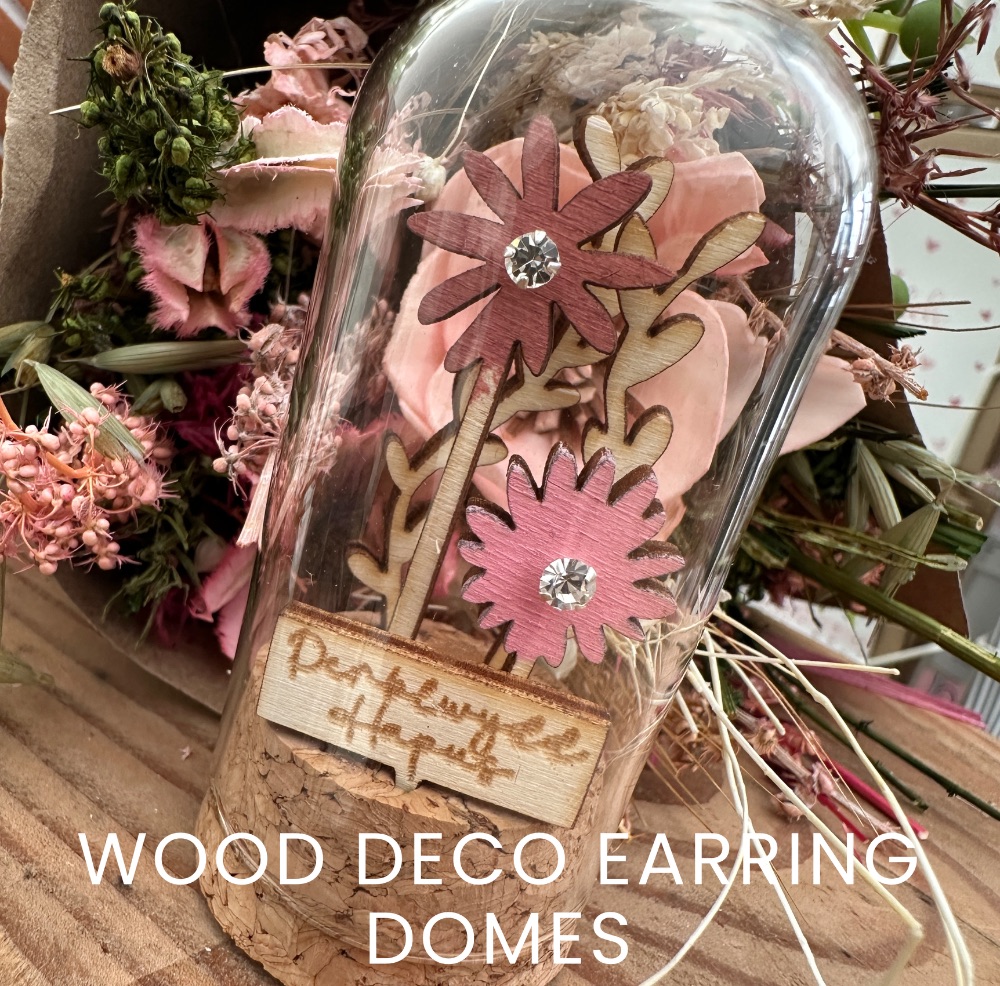 Wooden Decoration Earring Domes