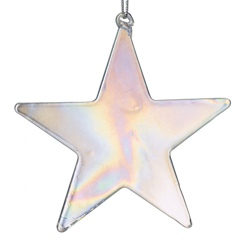 Iridescent Glass Star Hanging Decoration Large