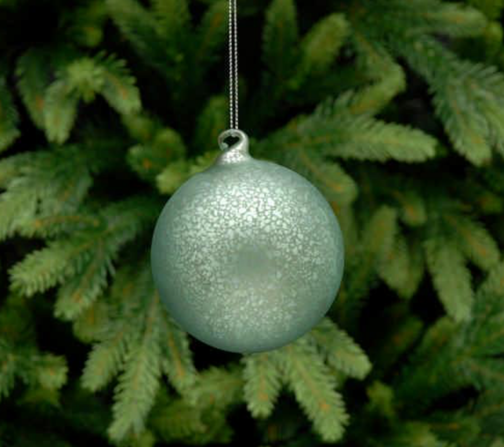 Green Mottled Glass Hanging Christmas Tree Decoration