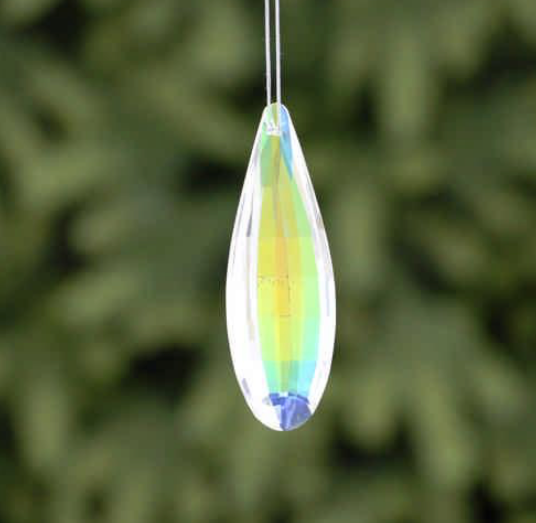 Iridescent Glass Drop Hanging Christmas Tree Decoration
