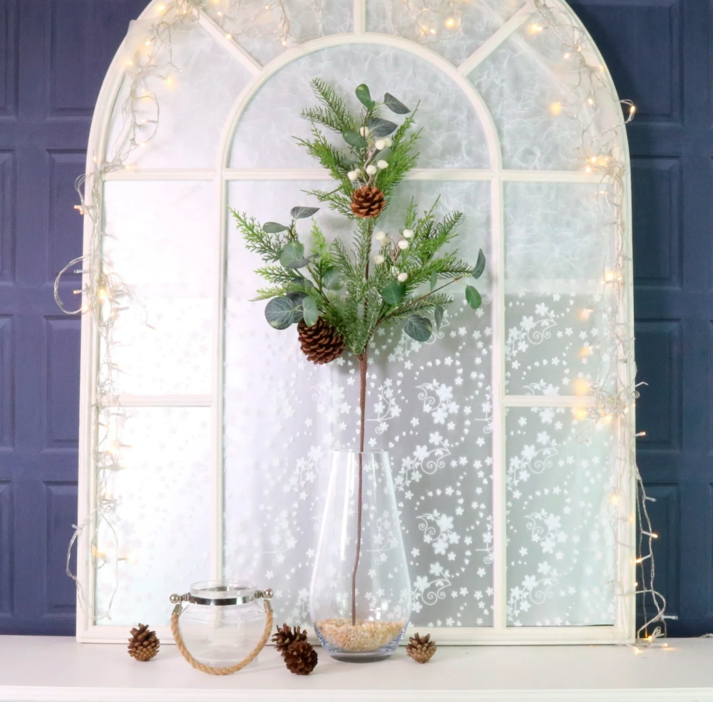 Pinecone, Eucalyptus, Pine & Berries Frosted Branch Decoration