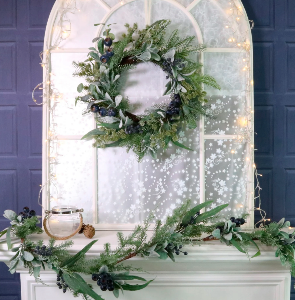 Pine & Blue Berries Garland