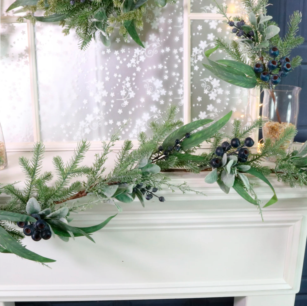 Pine & Blue Berries Garland