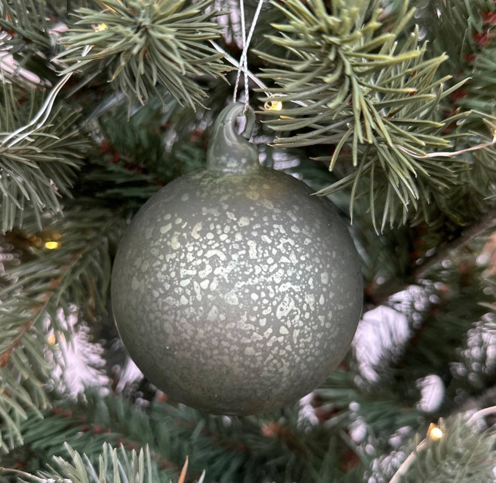 Green Mottled Glass Hanging Christmas Tree Decoration
