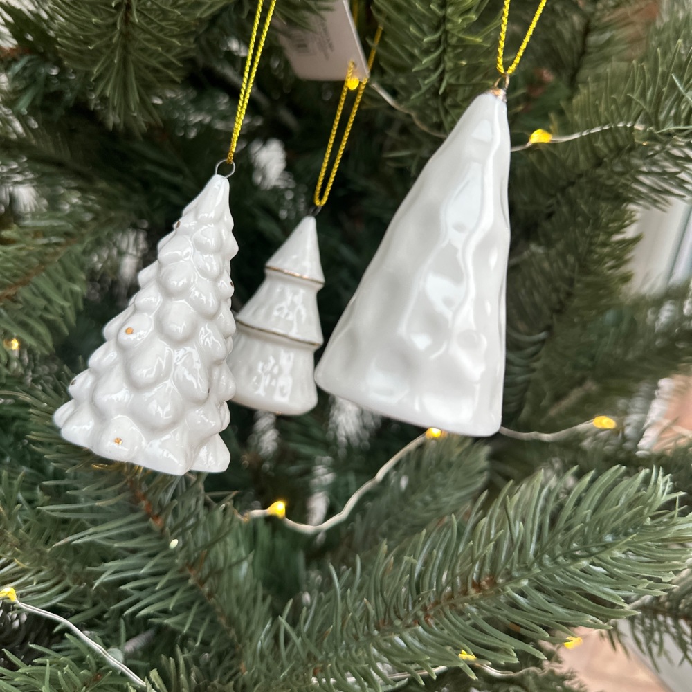 White Tree Ceramic & Gold Hanging Decoration | Various Choice