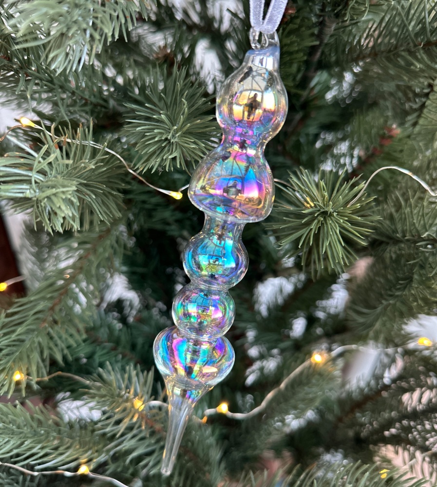 Iridescent Glass Final Bauble | Various Choice