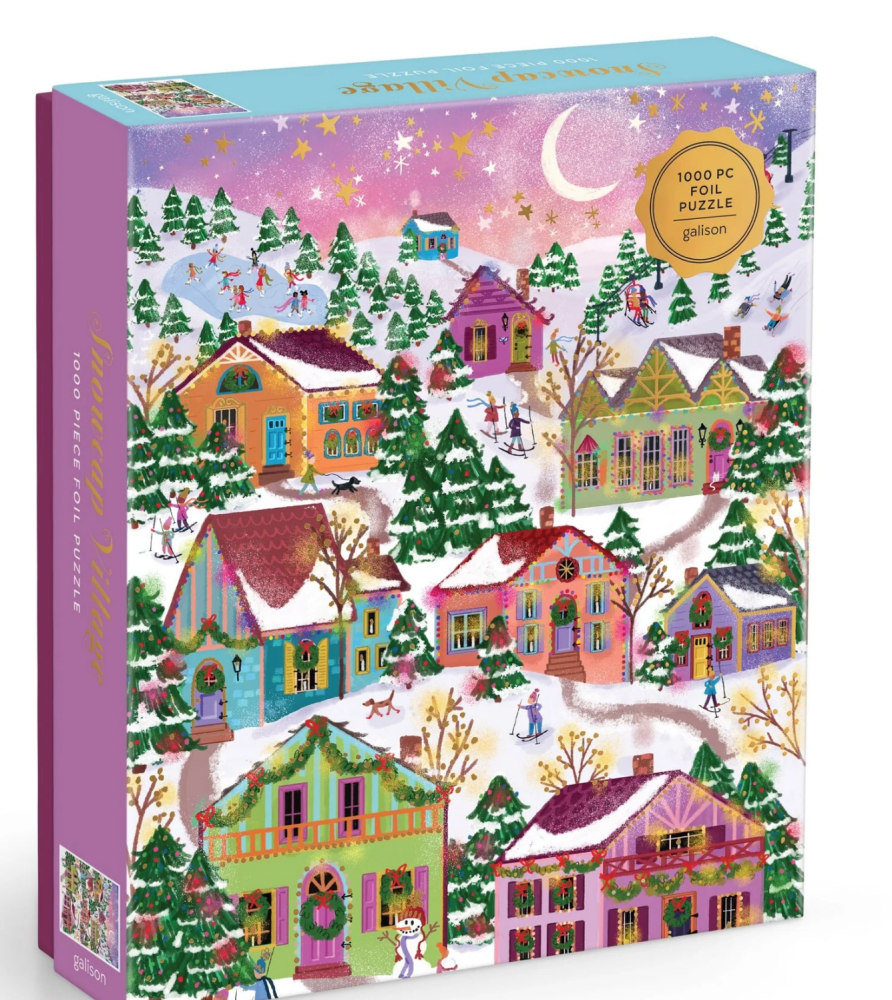 Snowcap Village 1000 Piece Foiled Jigsaw | Galison