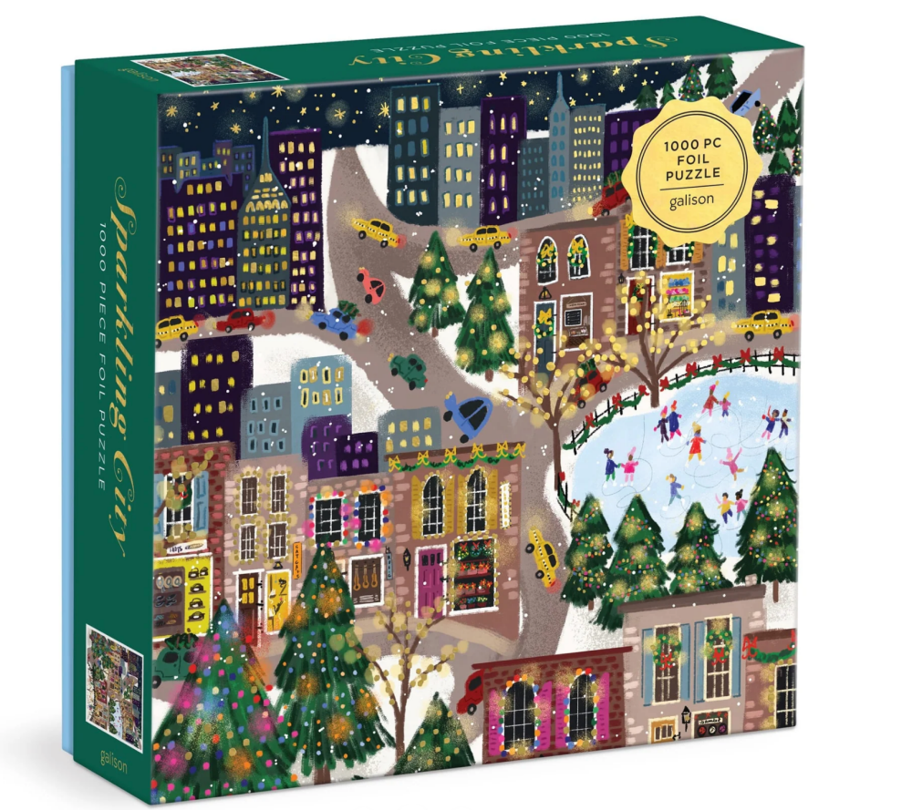 Sparkling City 1000 Piece Foiled Christmas Jigsaw | Galison