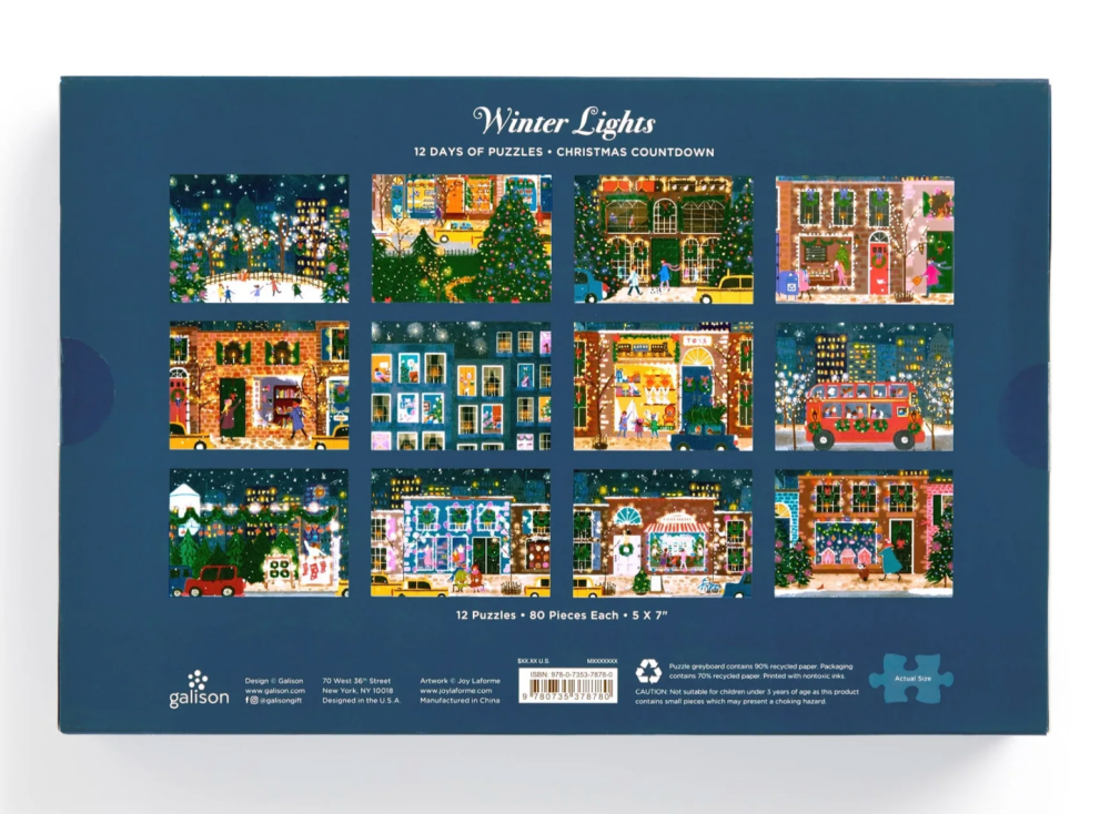 Winter Nights 12 Day Countdown Christmas Jigsaws | Galison