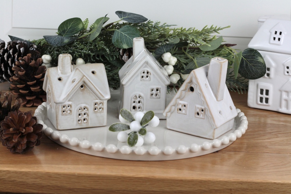 Rustic Ceramic House LED Decoration | Various Size Choice