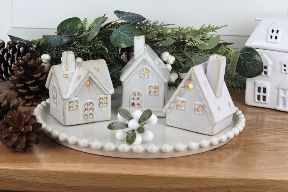 Rustic Ceramic House LED Decoration | Various Size Choice