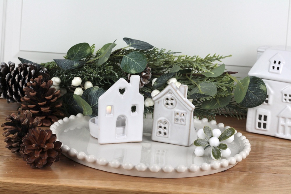 Rustic Ceramic House Tea light Decoration | Various Size Choice